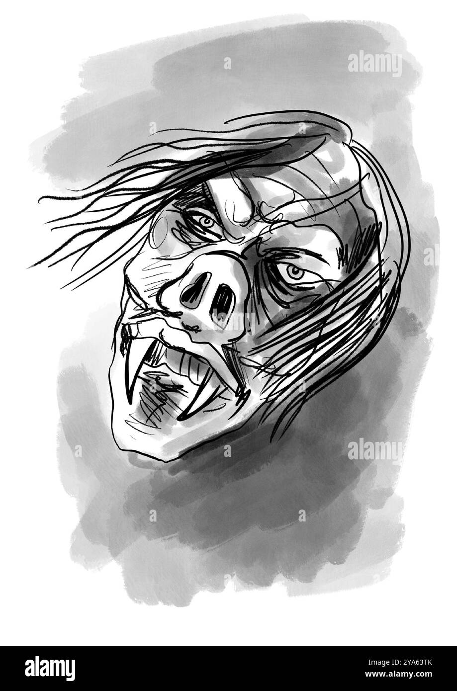 immagine raffigurante un vampiro mostro di halloween Foto Stock
