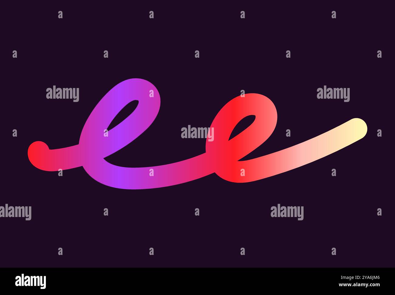Linee di squiggle sfumatura colore neon. Strisciare con elementi ondulati. Sagome colorate organiche astratte su sfondo scuro Illustrazione Vettoriale