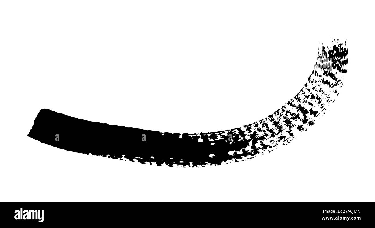 Tratti vettoriali di inchiostro nero. Consistenza spessa e sporca. Grunge le spazzole di vernice ruvide. materiale tattile, schizzi sporchi, texture scritta a mano simulata Illustrazione Vettoriale