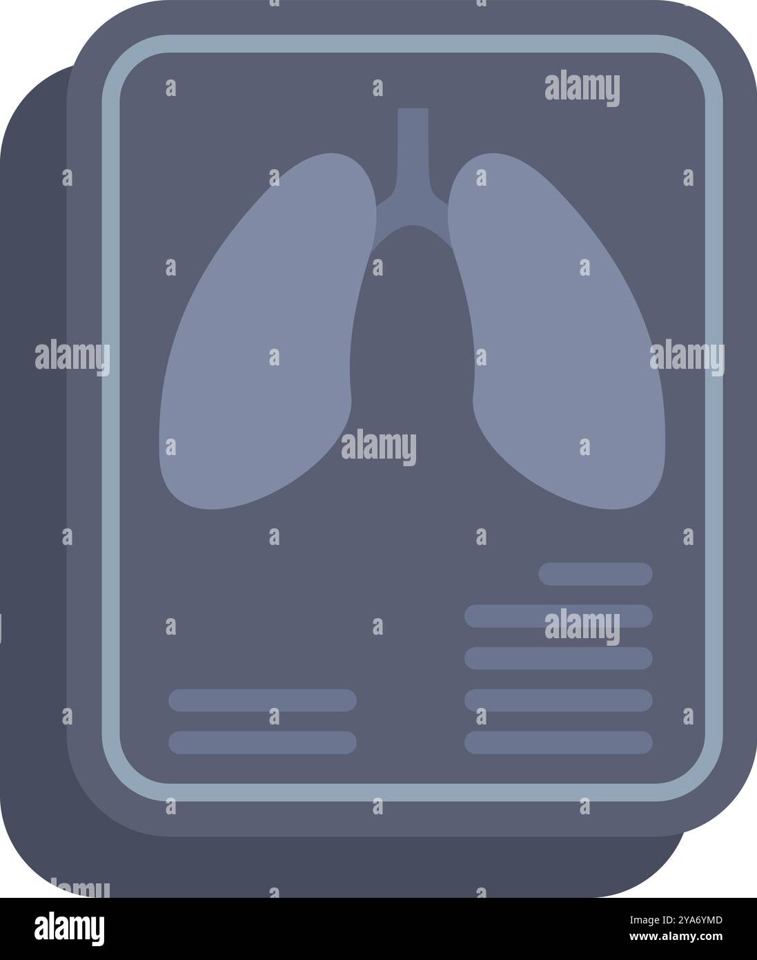 Scansione medica a raggi X di polmoni umani sani su sfondo scuro Illustrazione Vettoriale