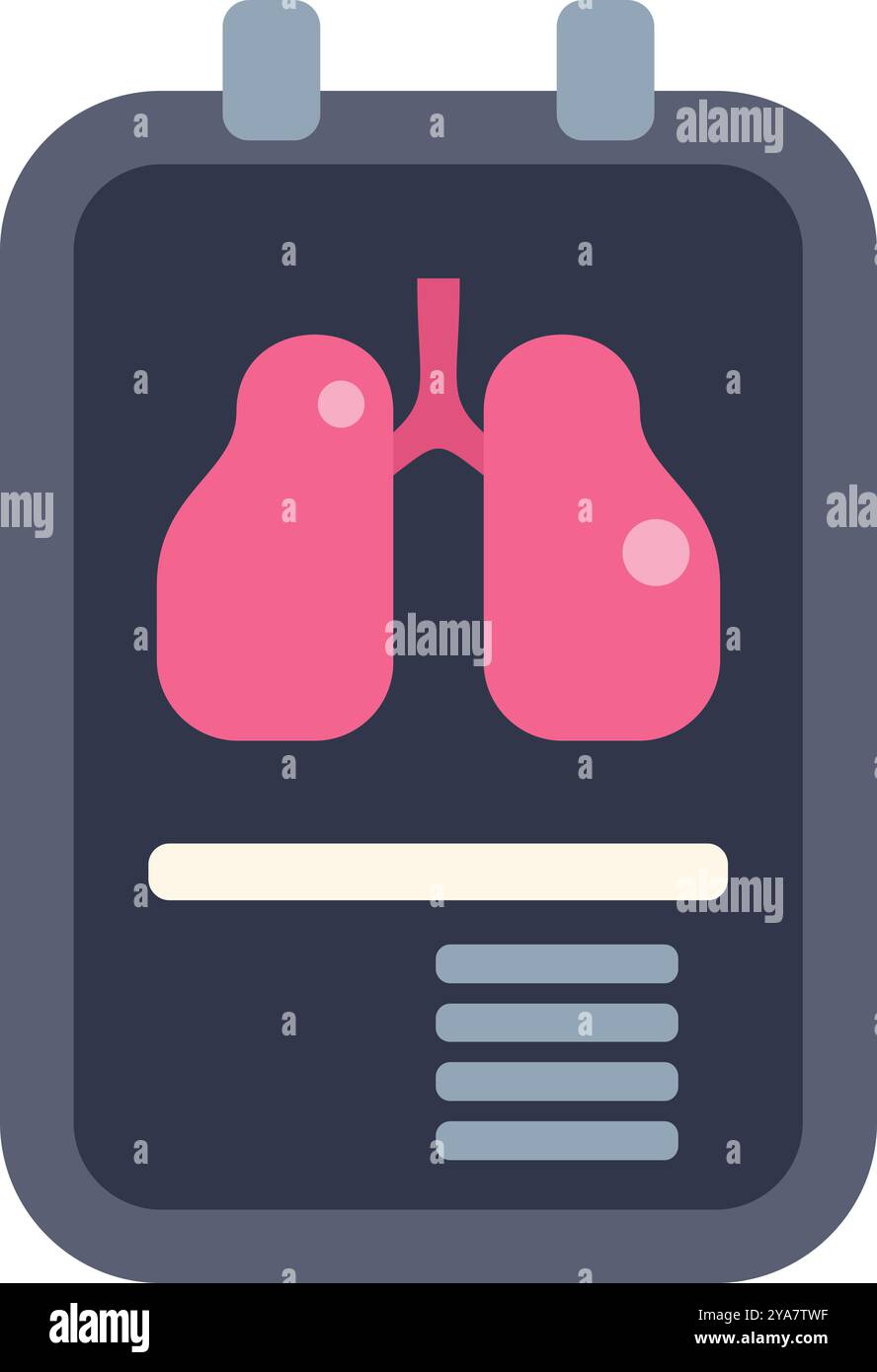 Risultato della scansione a raggi X che mostra polmoni sani su una tavoletta digitale, concetto di esame medico Illustrazione Vettoriale