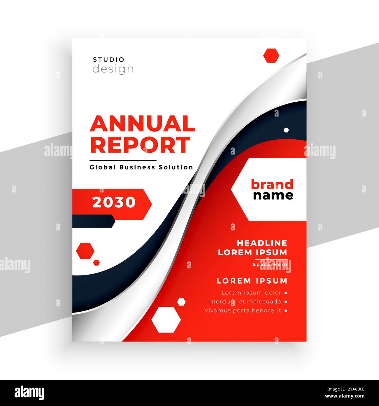 moderno modello di report annuale aziendale per il vettore di presentazione dei dati Illustrazione Vettoriale