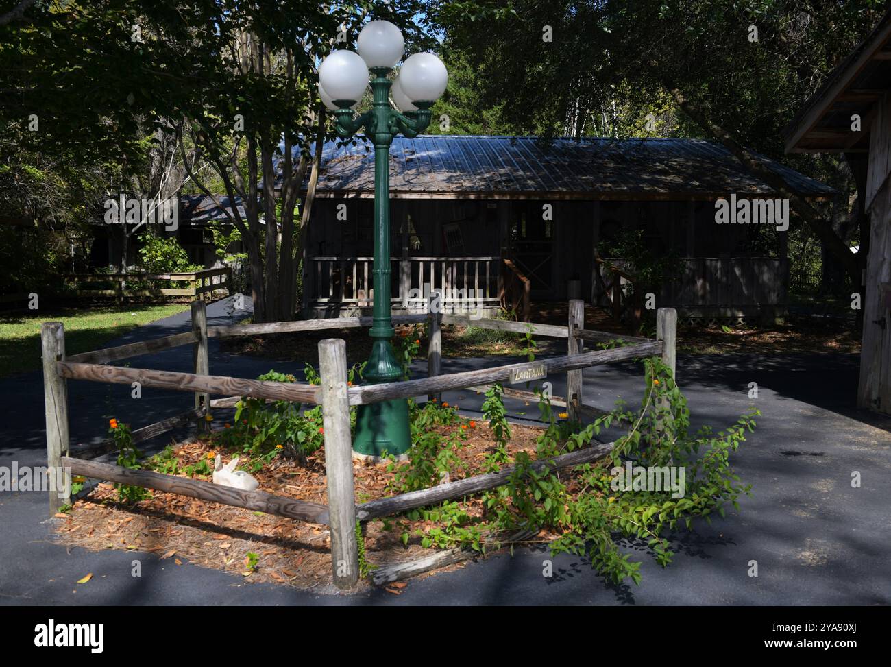 Semafori al Landrum's Homestead and Village, Laurel, Mississippi. Foto Stock