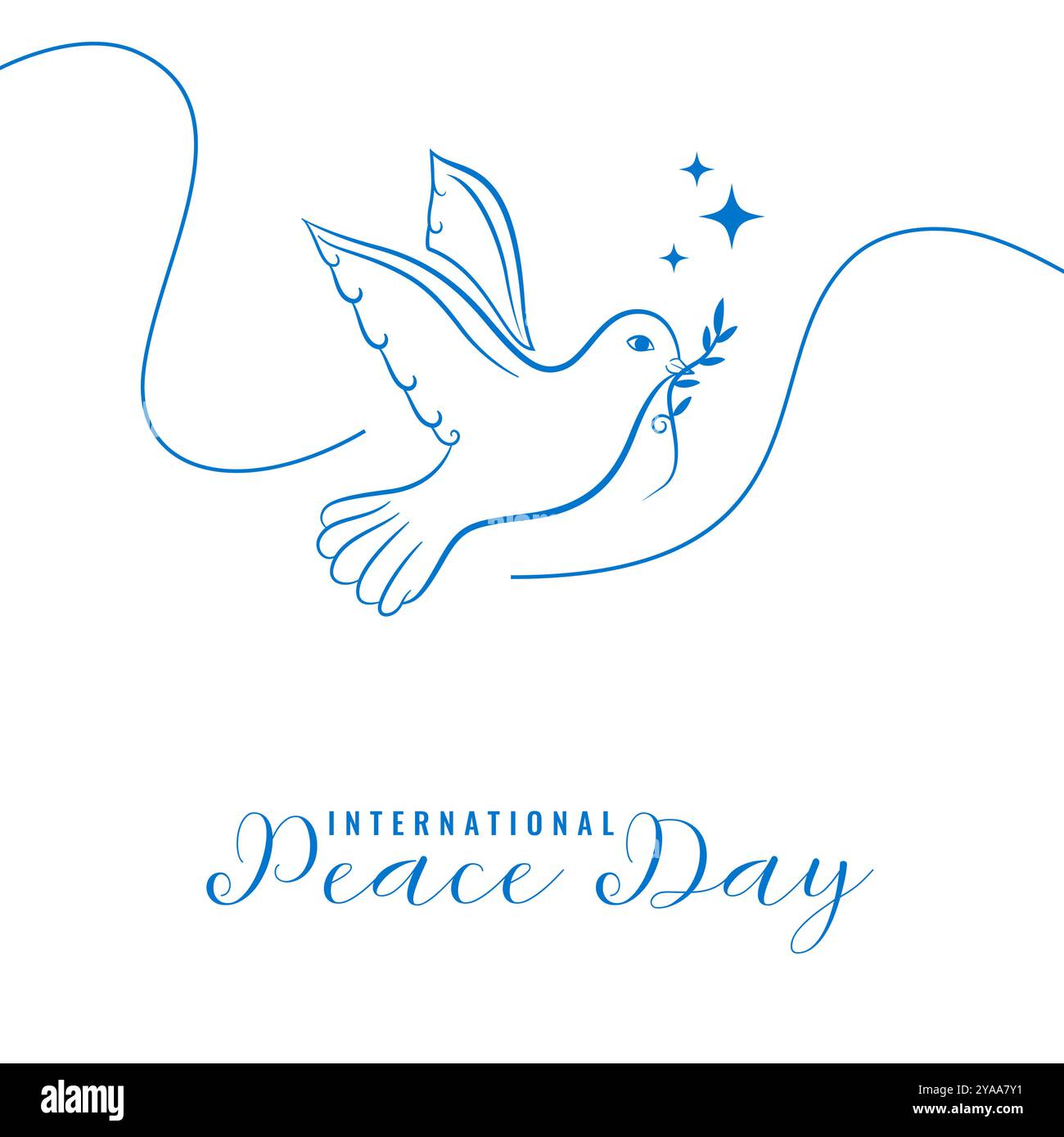 poster evento world peace day in stile linea simbolo di purezza vettoriale Illustrazione Vettoriale