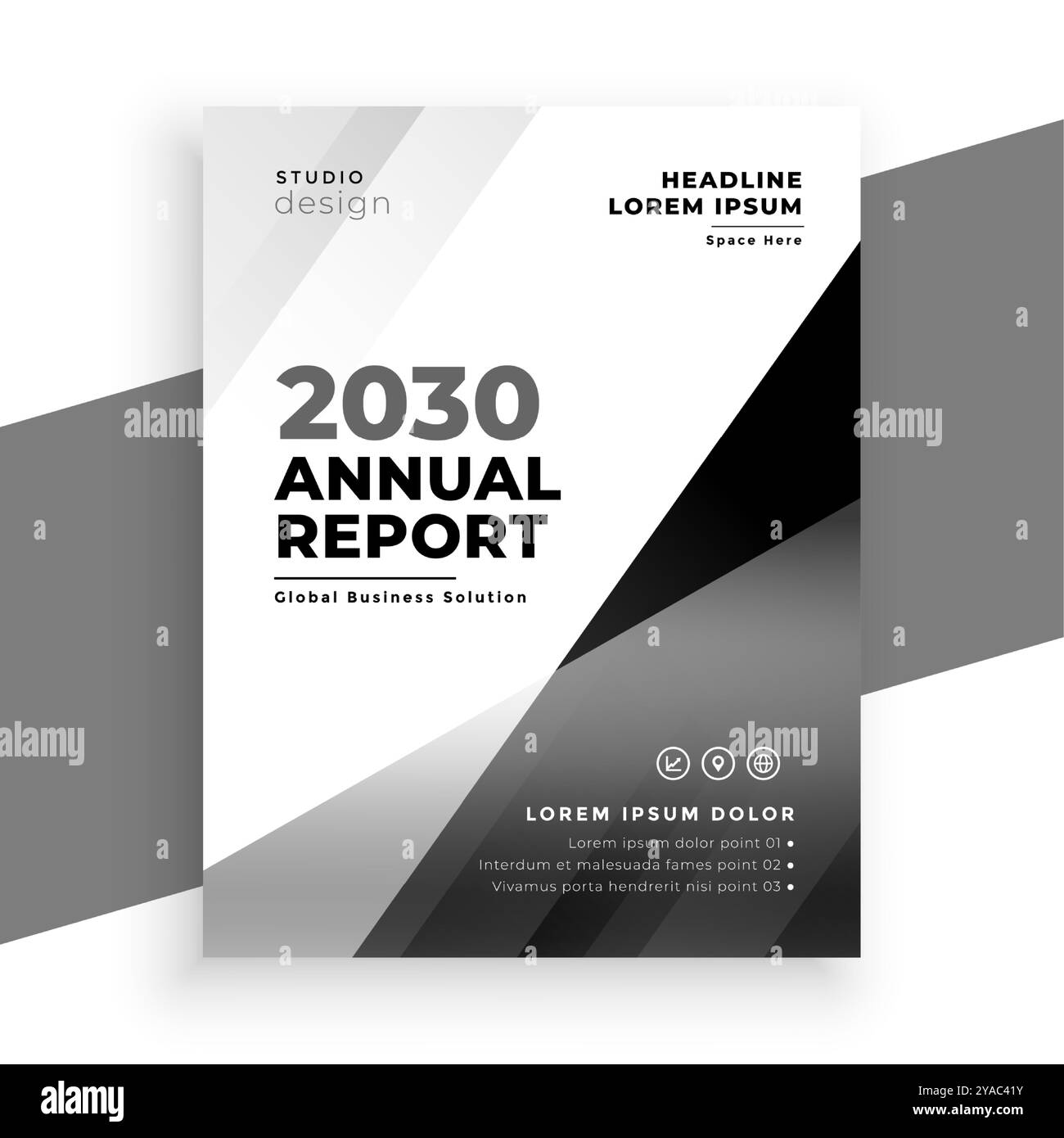 modello di concept del report annuale aziendale per il vettore di successo aziendale Illustrazione Vettoriale