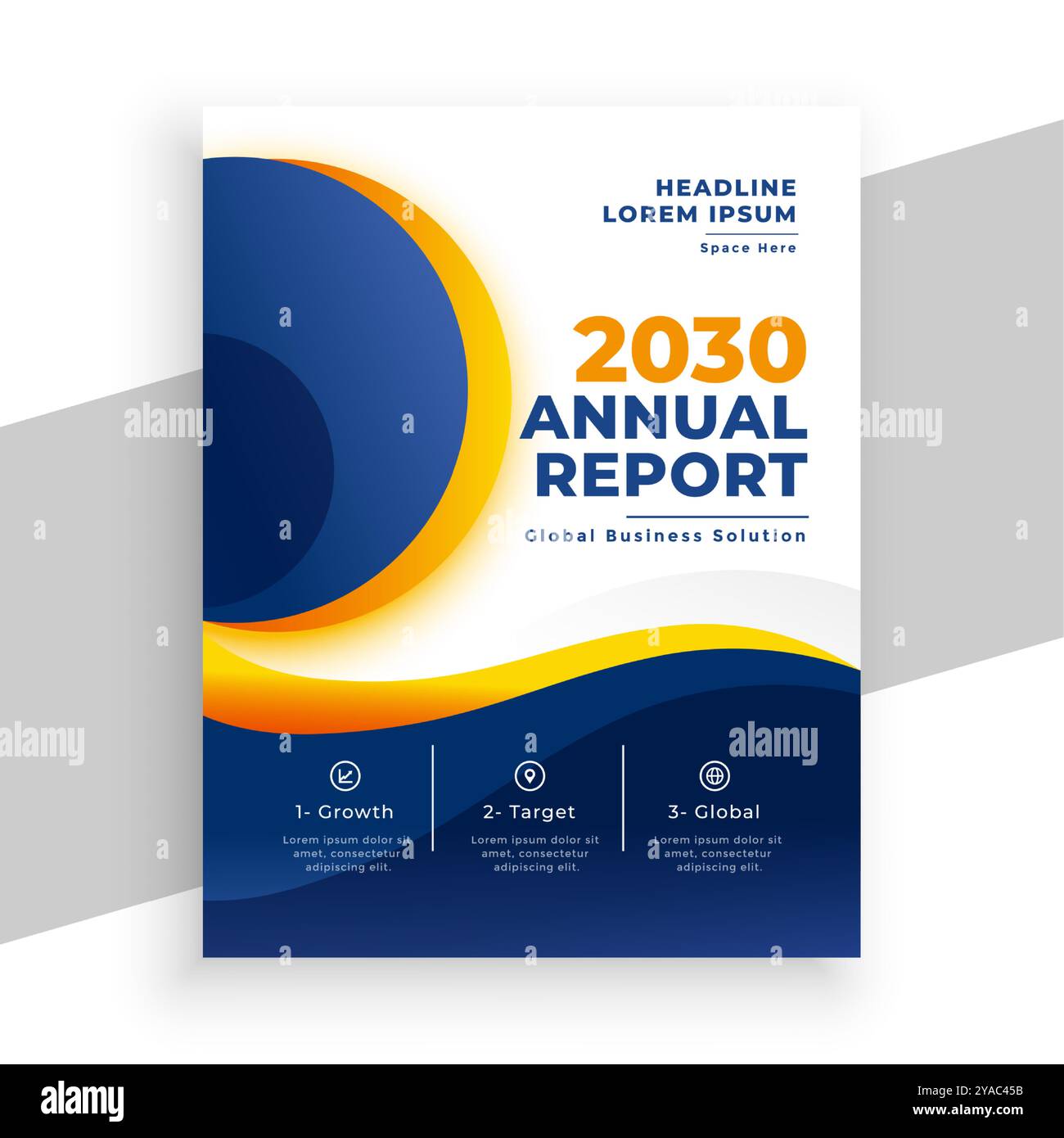 modello di report annuale aziendale pronto per la stampa del vettore di progettazione Illustrazione Vettoriale