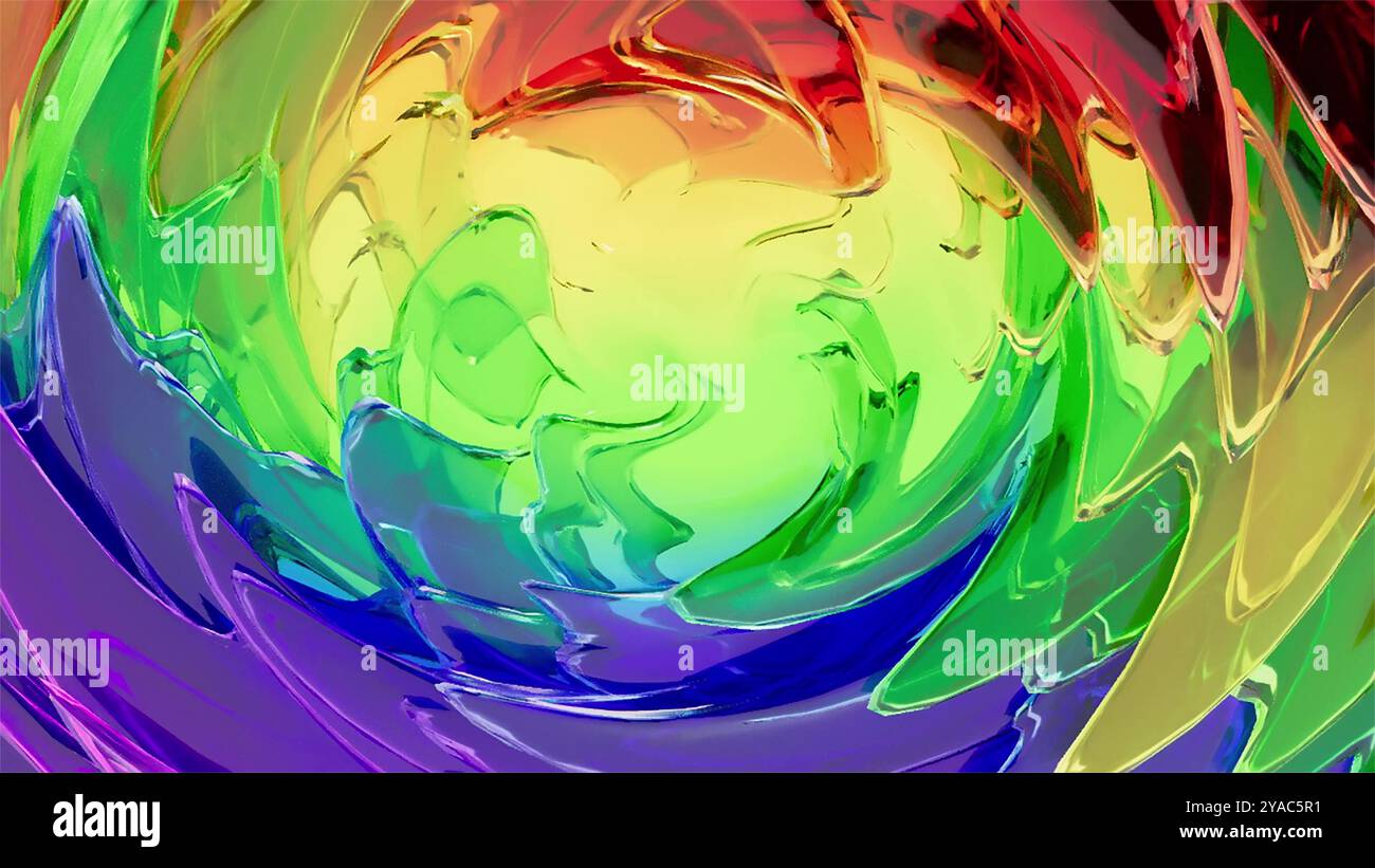 Rendering 3d color rainbow glass bg Foto Stock