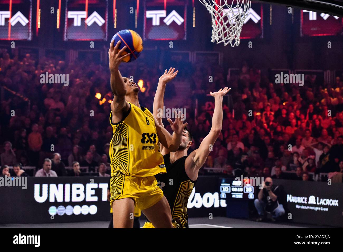 , - 13 OTTOBRE: Worthy de Jong - Amsterdam durante la partita FIBA 3x3 World Tour Amsterdam 2024 tra Amsterdam e Riffa a Gasthouder il 13 ottobre 2024 ad Amsterdam, Paesi Bassi. (Foto di Edwin J.H. de Vries/Orange Pictures) credito: Orange Pics BV/Alamy Live News Foto Stock