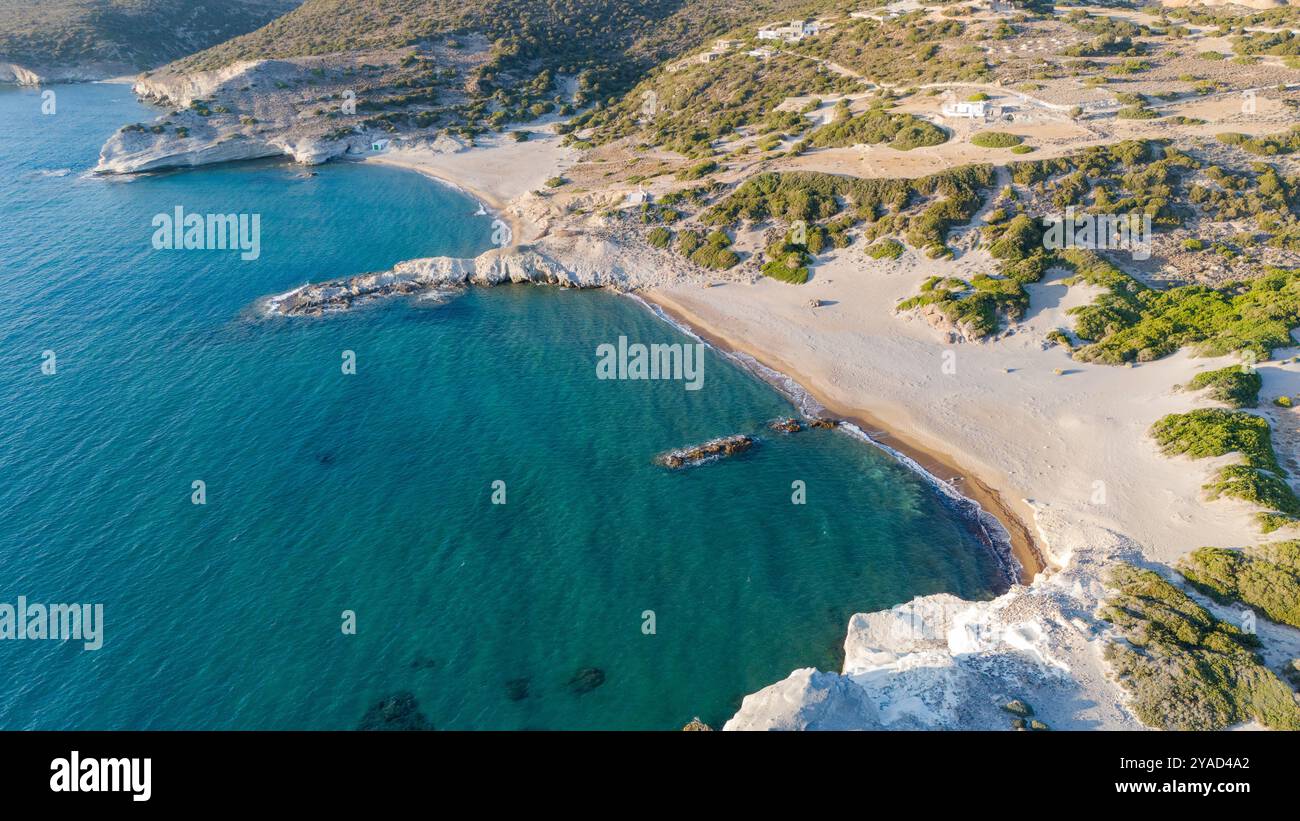 Spiagge di Triade nell'isola di Milos, Grecia Foto Stock