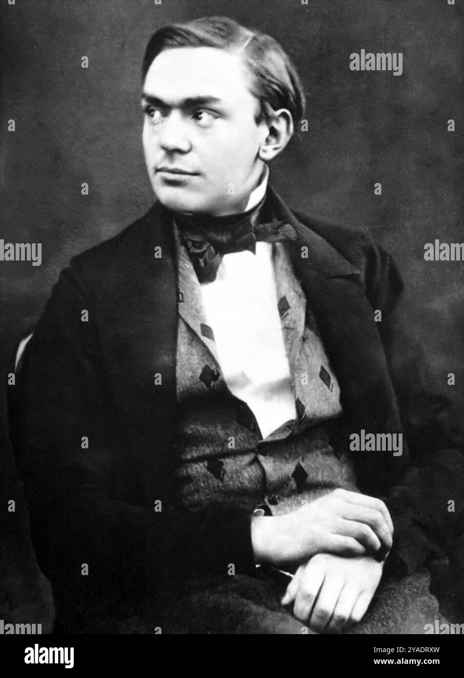 Un giovane Alfred Nobel, c 1850 (30 anni) - potenziato digitalmente Foto Stock
