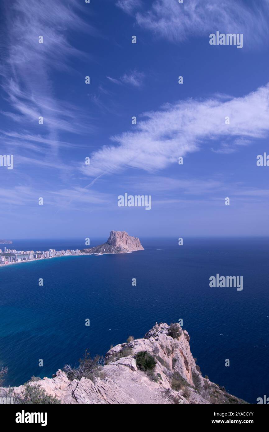 Vista de Calpe desde mirador Foto Stock