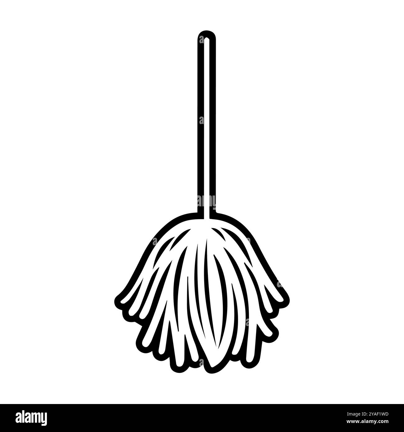 icona mop o simbolo di linea moderna. Grafica a linee vettoriali e design a icone con un contorno audace. Bianco e nero Pixel Perfect simbolo minimalista isolato ba bianca Illustrazione Vettoriale