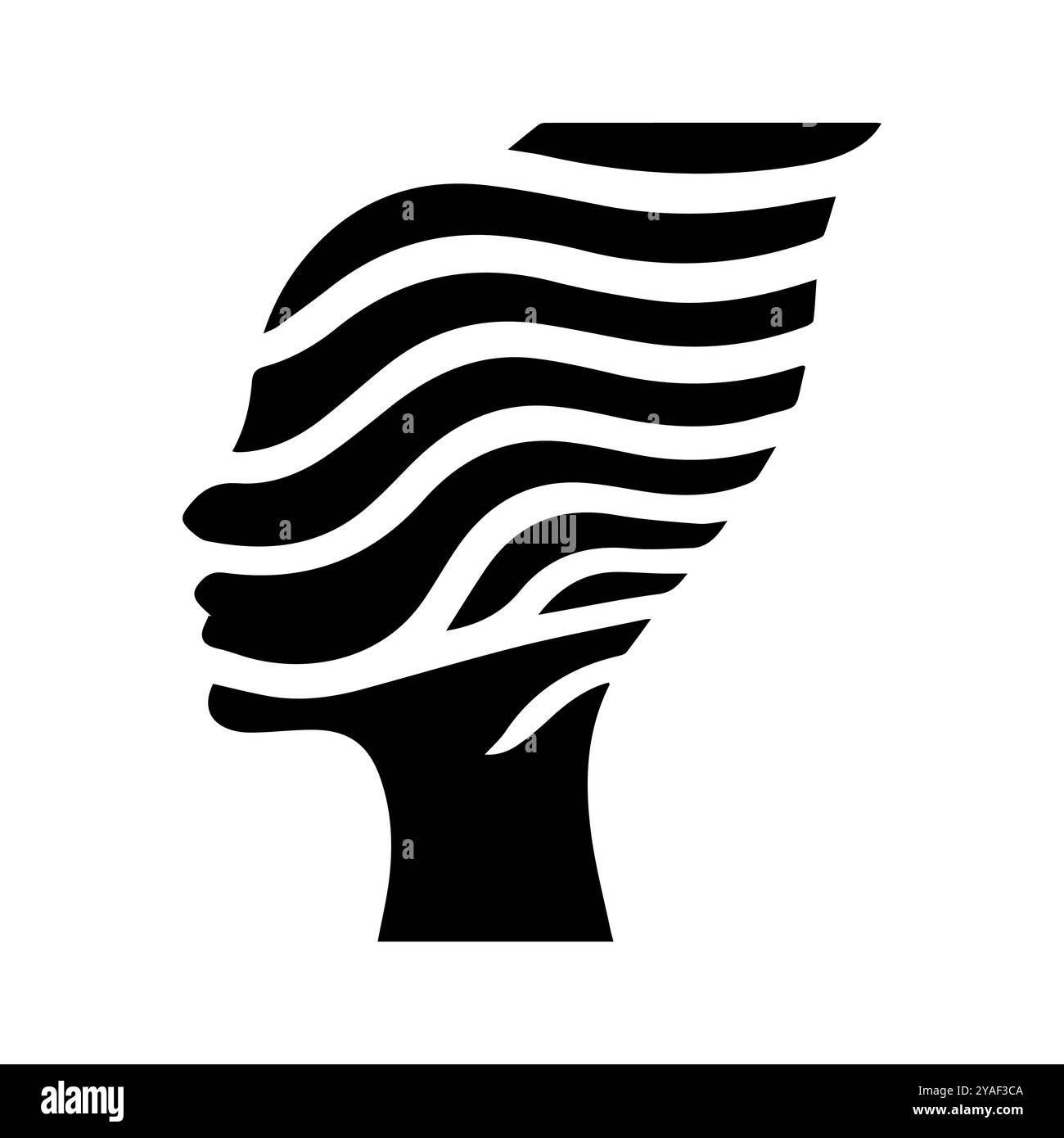 icona a forma di spirito o simbolo di linea moderna. Grafica a linee vettoriali e design a icone con un contorno audace. Bianco e nero simbolo minimalista Pixel Perfect bianco isolato Illustrazione Vettoriale