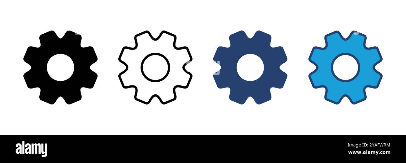 Impostazione dell'icona vettore. Simbolo icona impostazioni COG Illustrazione Vettoriale