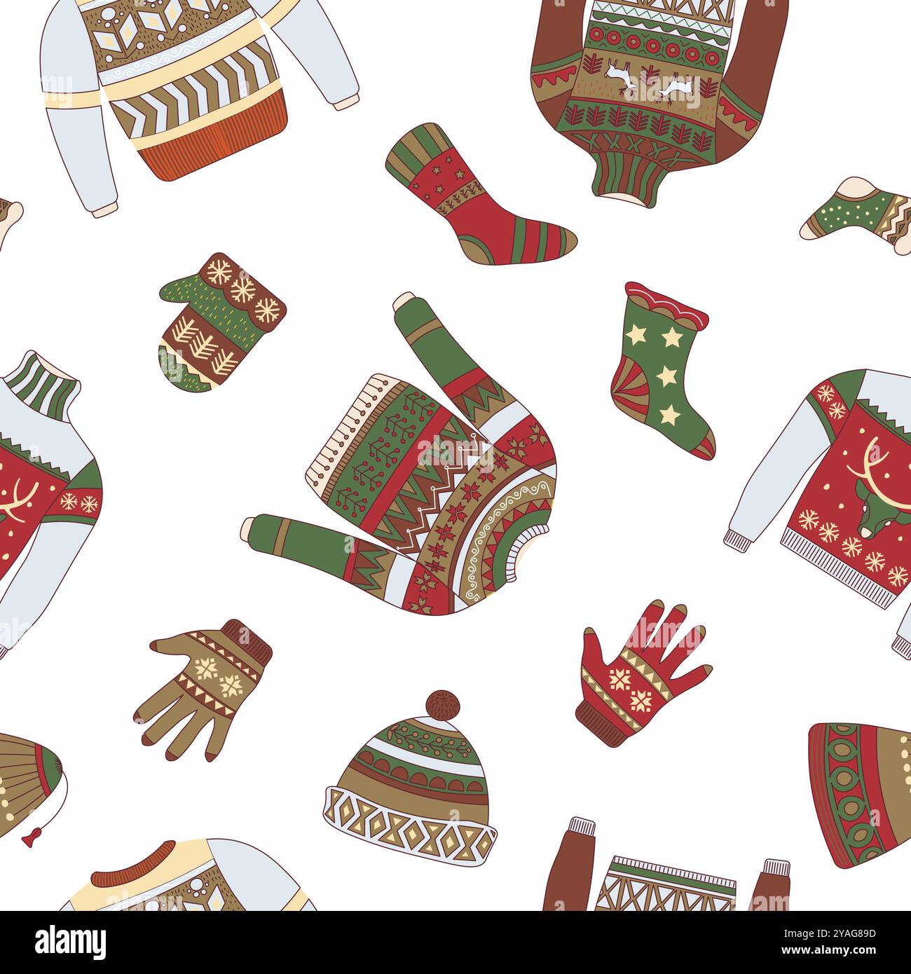 Modello vettoriale maglione invernale per le festività Illustrazione Vettoriale