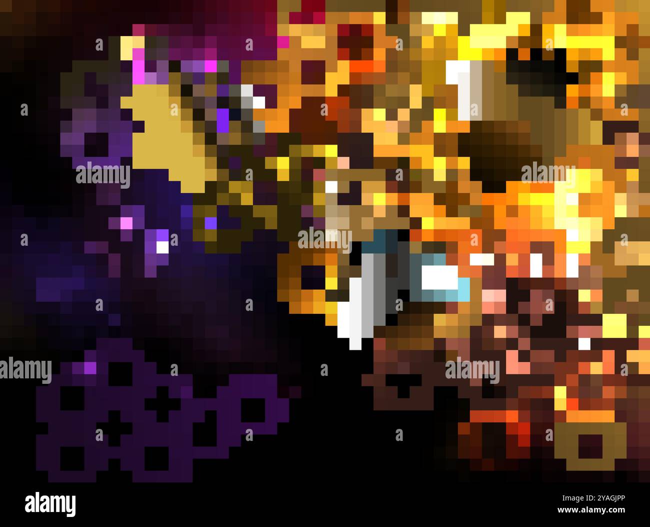 Spazio, favo luminoso con api dorate, brillanti e disegnate artisticamente. Ape d'oro. Illustrazione Vettoriale