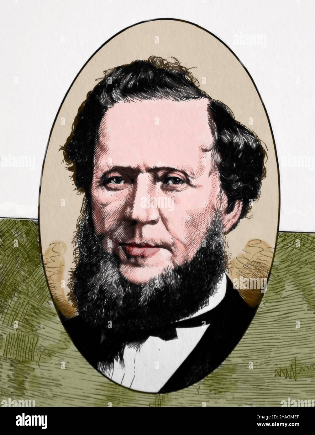 Brigham Young (1801-1877). Leader religioso e politico americano. Secondo presidente dei Mormoni. Verticale. xix secolo. Foto Stock