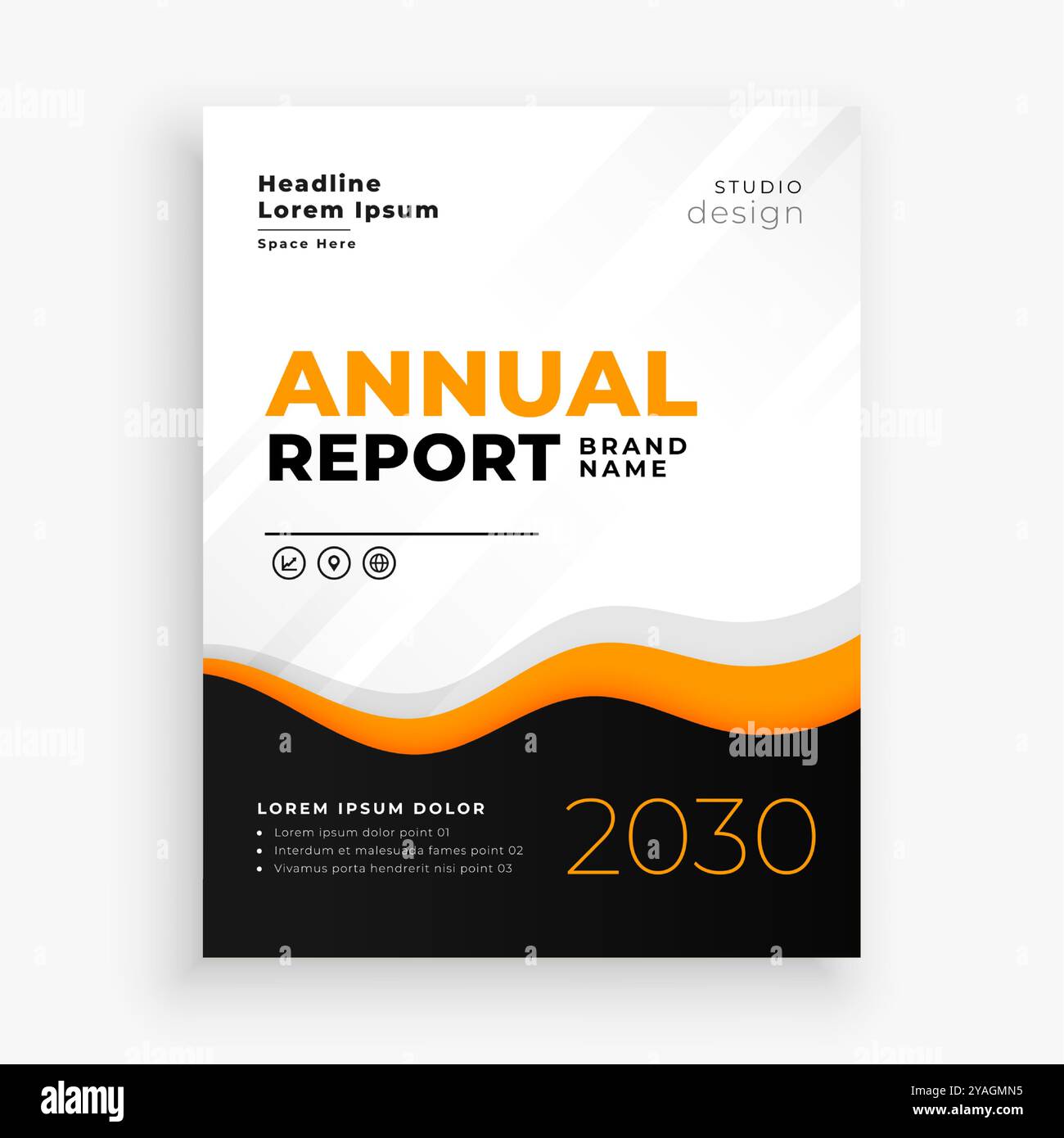 modello di report annuale aziendale per il vettore di presentazione professionale Illustrazione Vettoriale