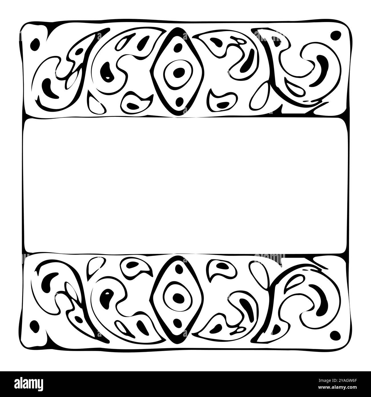 Azulejo messicano, mosaico arabo mediterraneo marocchino, ornamento a vetri per piastrelle del pavimento delle pareti. Elemento isolato singolo. Vettore di inchiostro disegnato a mano Illustrazione Vettoriale