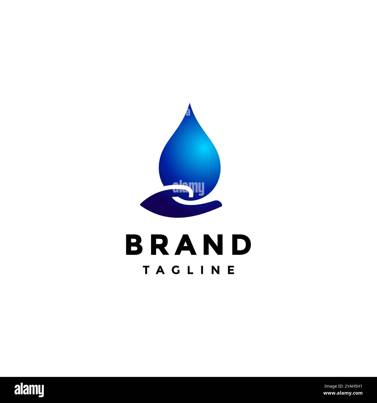 Design semplice con logo Water. Design del simbolo dell'acqua per il trasporto delle mani. Illustrazione Vettoriale