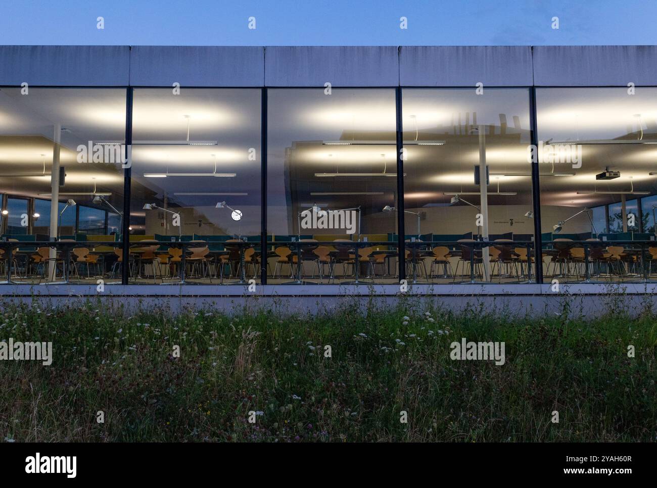 Fotografia di architettura del campus universitario. Design esterno. Progettazione dell'architettura Foto Stock