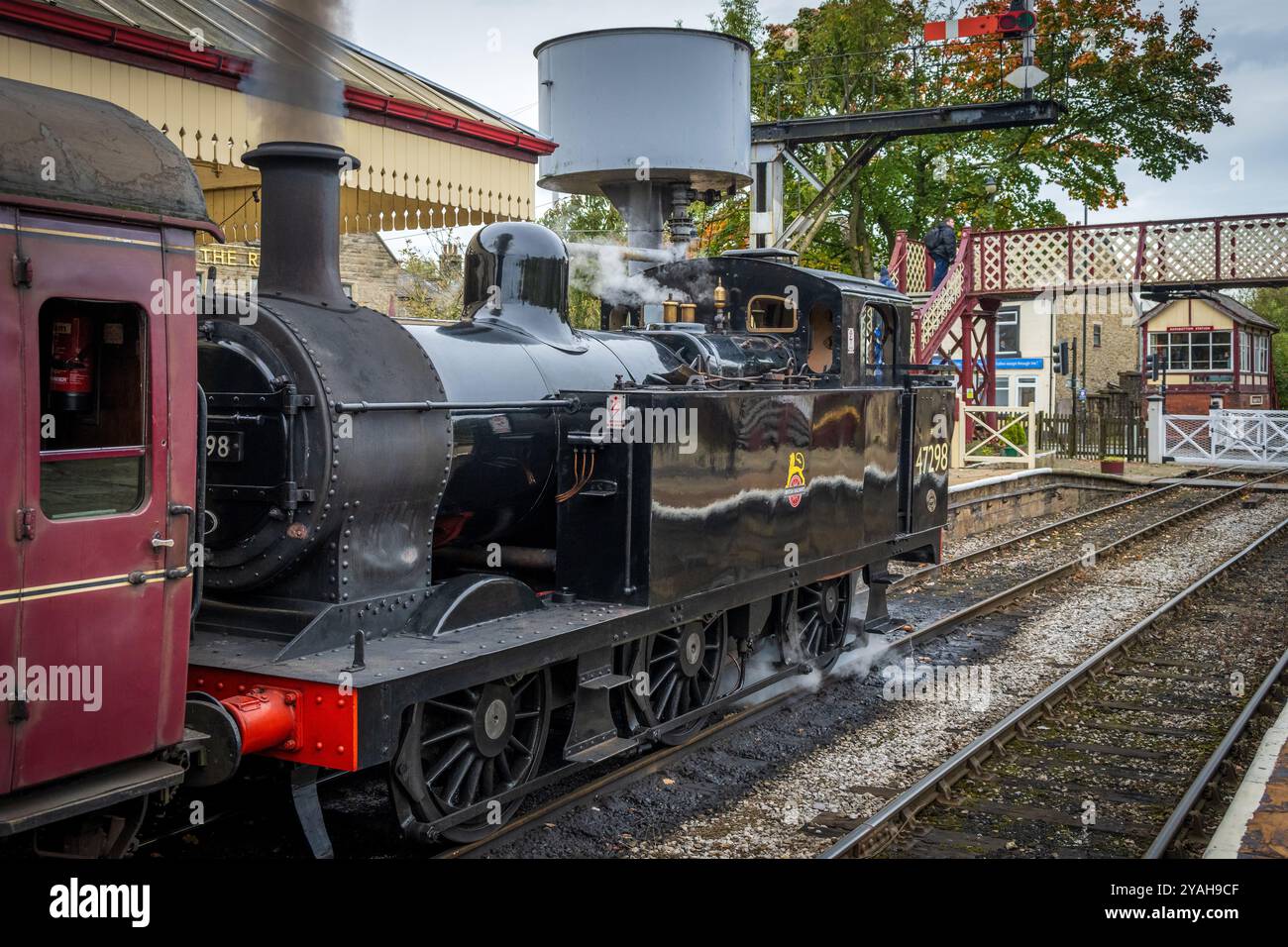 47298 motore del carro armato Jinty costruito dalla Hunslet Engine Co Ltd, visto qui alla stazione di Ramsbottom sulla strada per Rawtenstall sull'East Lancashire Heritage Foto Stock