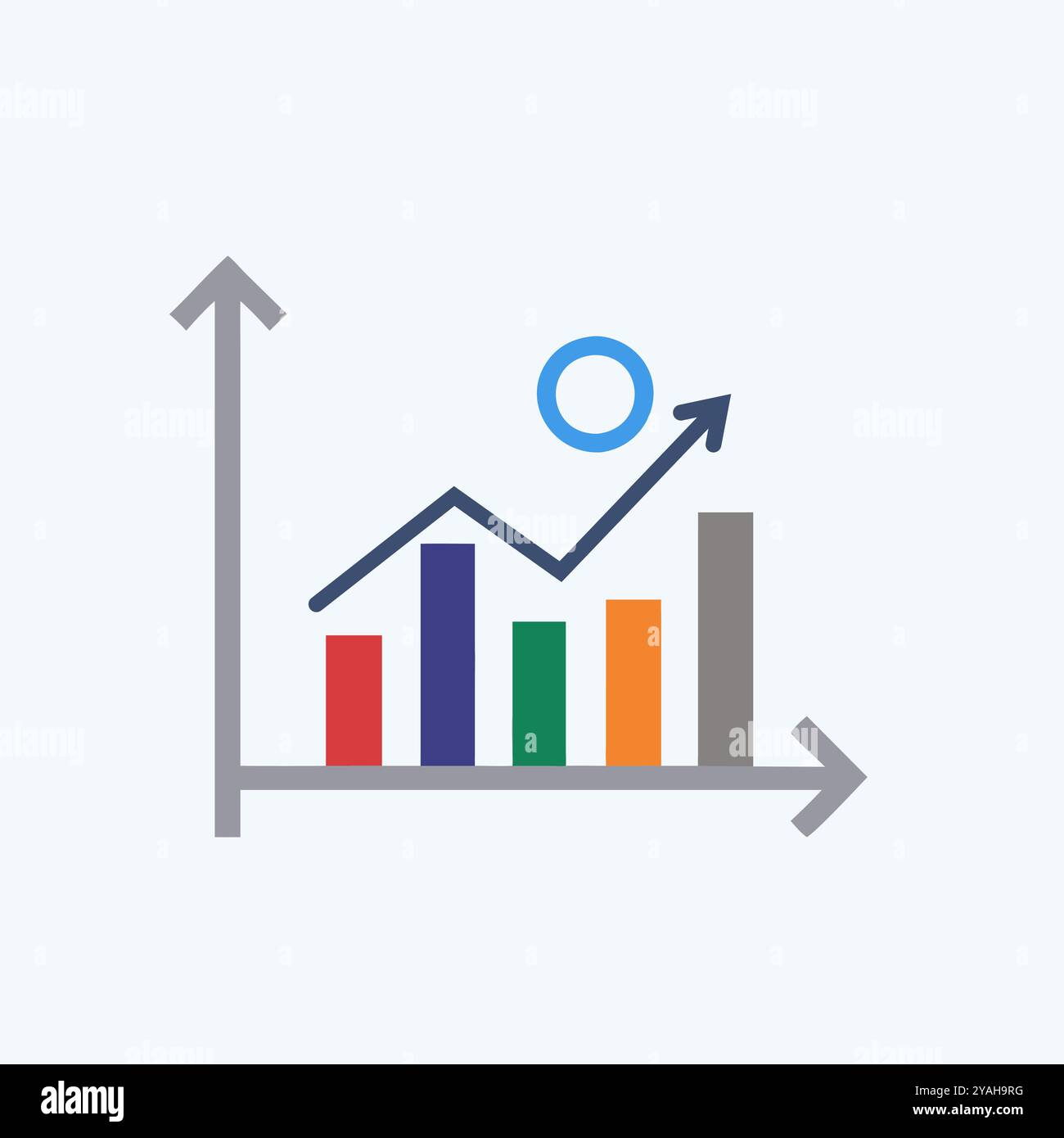 Icone grafico e analisi. Illustrazione Vettoriale