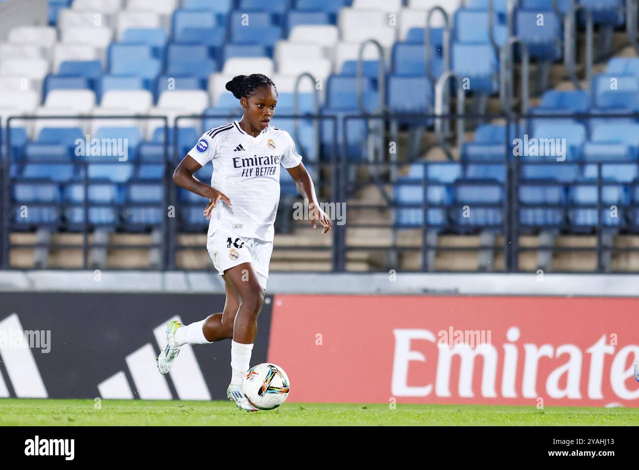 Linda Caicedo del Real Madrid durante il campionato spagnolo Women&#39, Liga F, partita di calcio tra Real Madrid e Atletico de Madrid il 13 ottobre 2024 allo stadio Alfredo di Stefano a Valdebebas, Madrid, Spagna Foto Stock