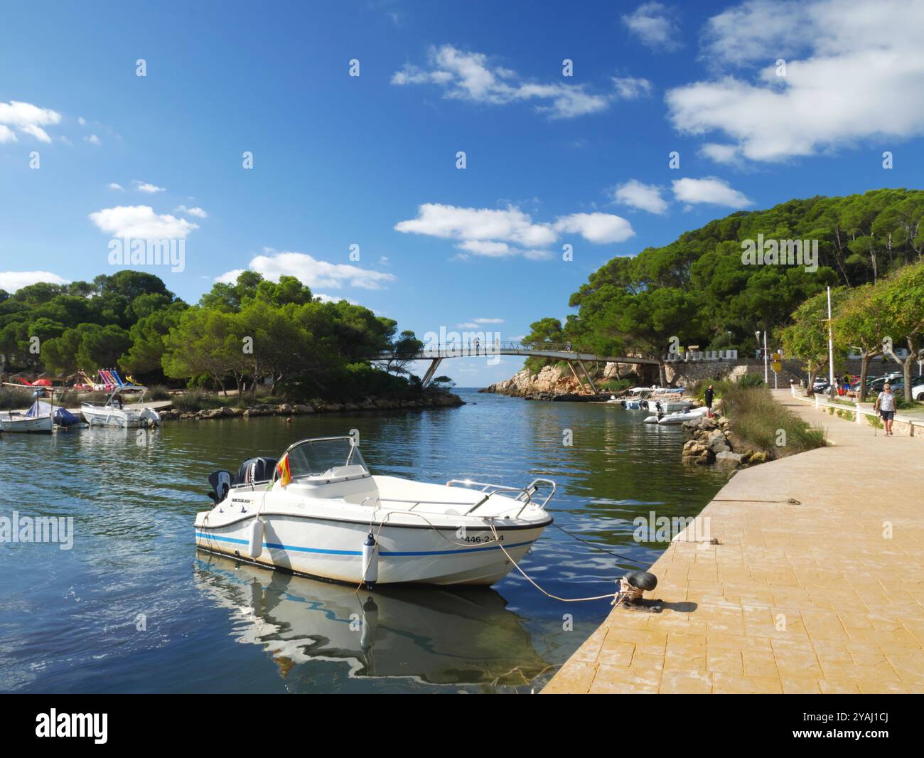 Porto, Cala Galdana, Minorca, Spagna. Foto Stock