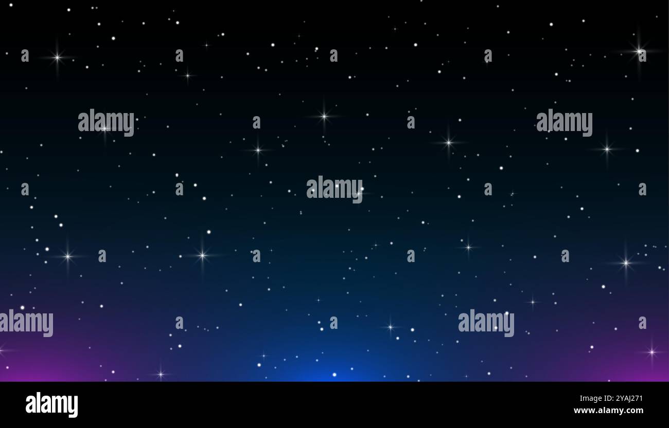 le meraviglie del cielo notturno splendida carta da parati con brillante vettore stellare Illustrazione Vettoriale