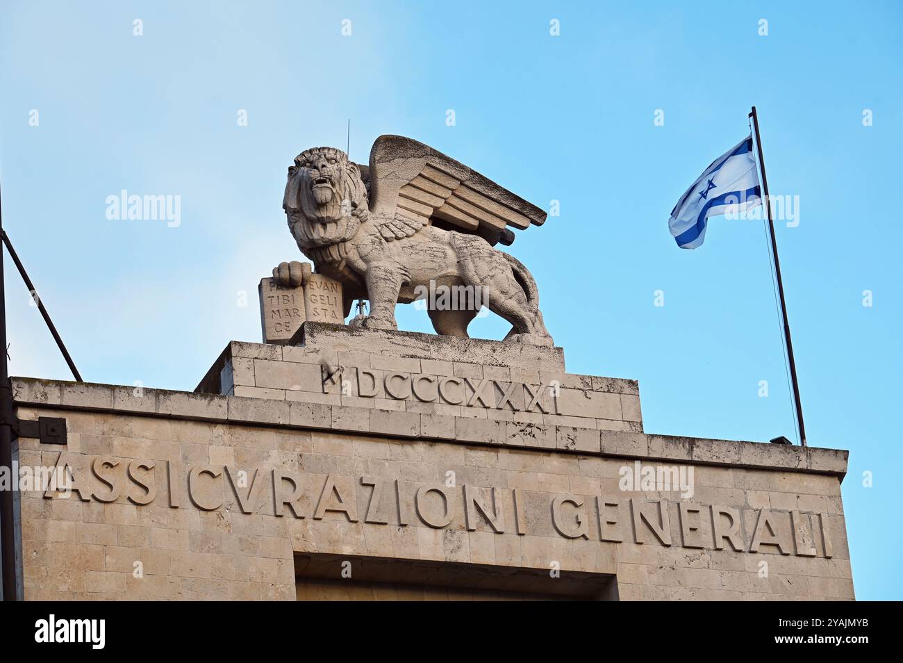 Scultura del leone Foto Stock