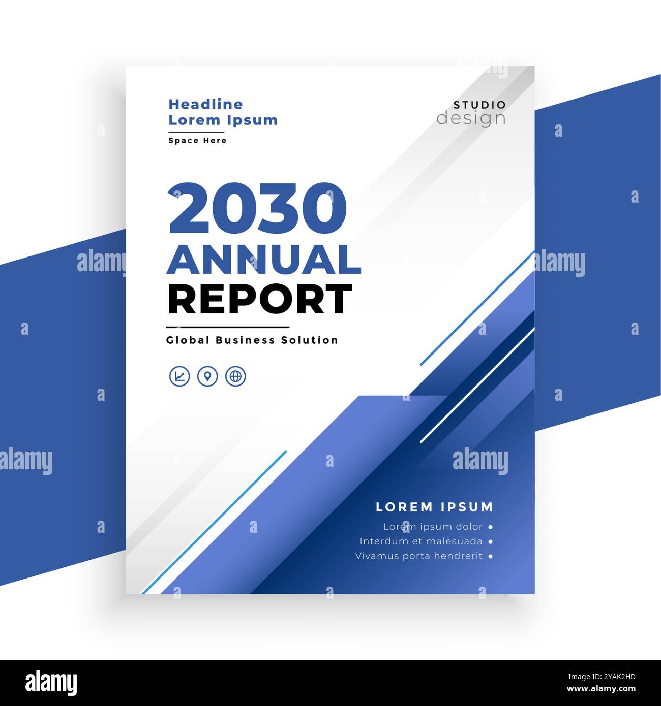 vettore di progettazione del modello di brochure del rapporto annuale aziendale Illustrazione Vettoriale