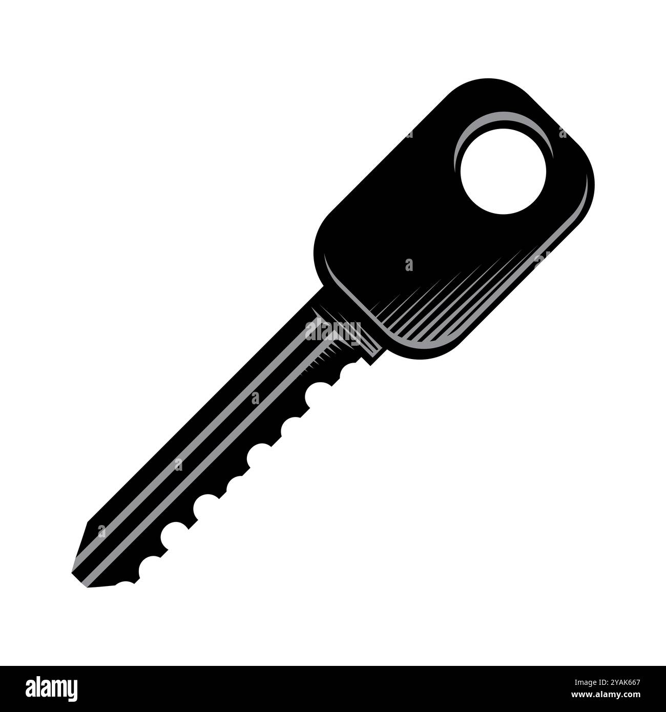 Icona della chiave vettoriale isolata su sfondo bianco. Icona chiave. Segnale di blocco o sblocco. Lucchetto. Simbolo di blocco. Sblocca. Icona password. Segnale di accesso. Accesso privato Illustrazione Vettoriale