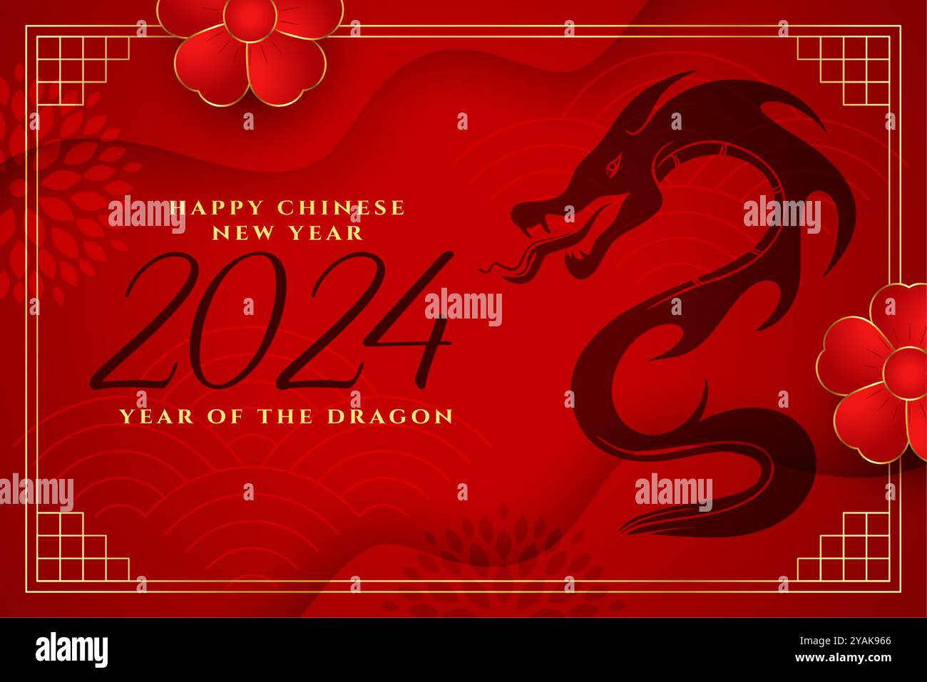 felice anno nuovo 2024 capodanno cinese vettore di sfondo della vigilia culturale Illustrazione Vettoriale