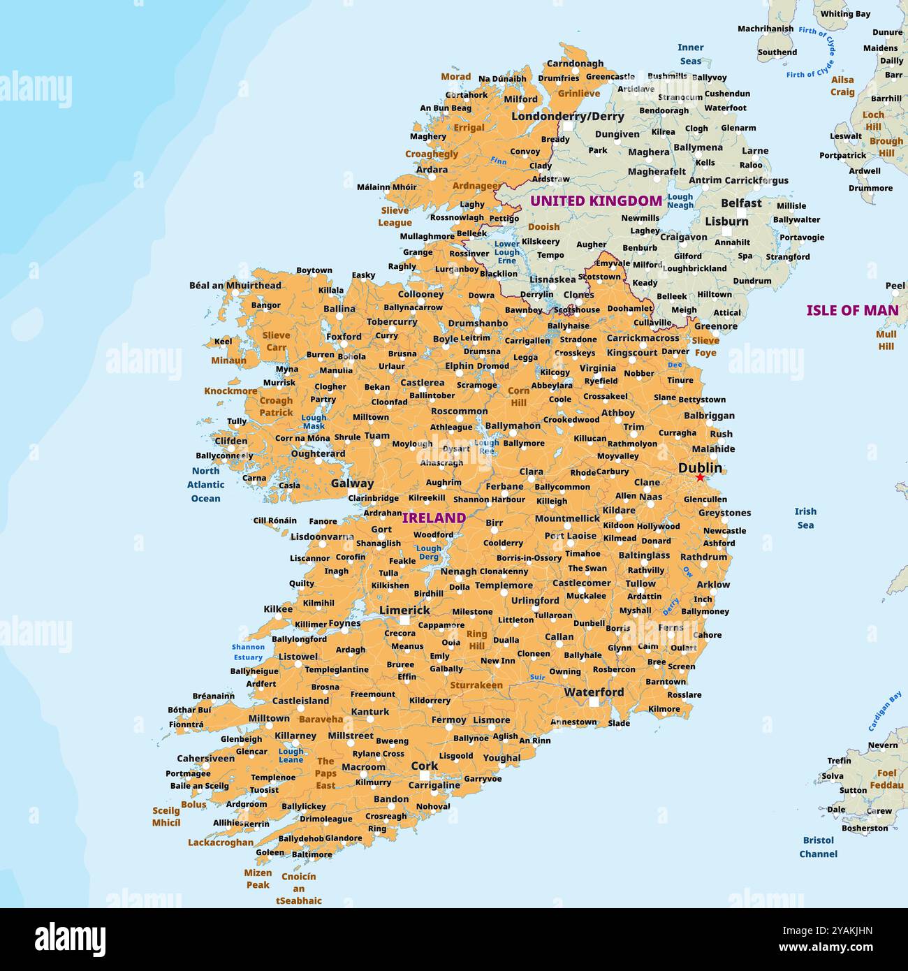 Semplice mappa politica dell'Irlanda Illustrazione Vettoriale