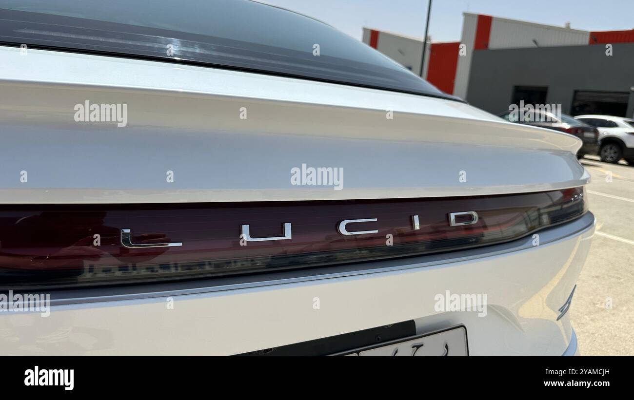 Riyadh , Arabia Saudita - 4 giugno 2024: Un'auto elettrica di lusso Lucid Motors Air Foto Stock