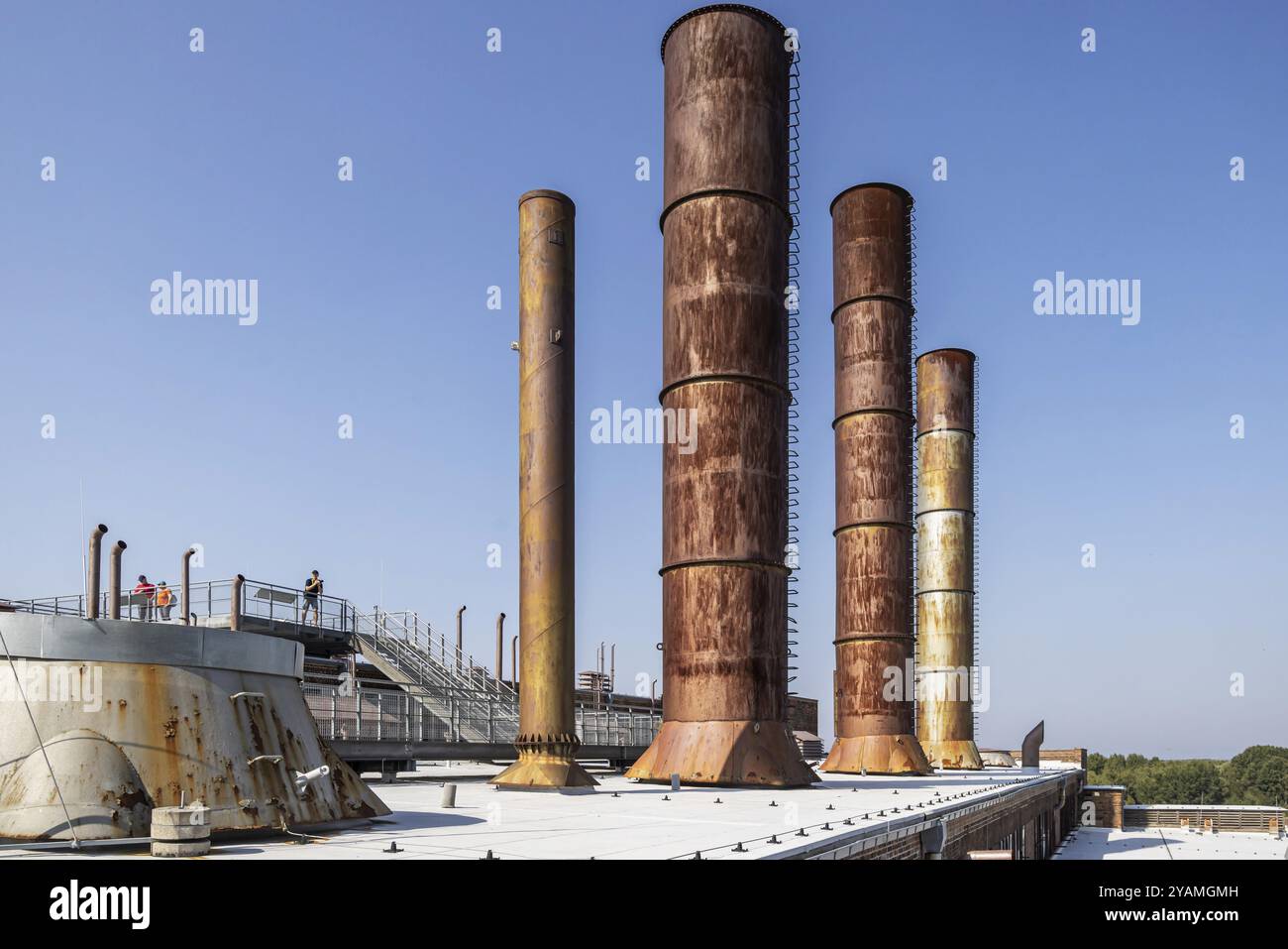 Museo storico-tecnico, paesaggio commemorativo di Peenemuende, vista esterna. I nazionalsocialisti svilupparono armi di guerra al test militare HVP c Foto Stock