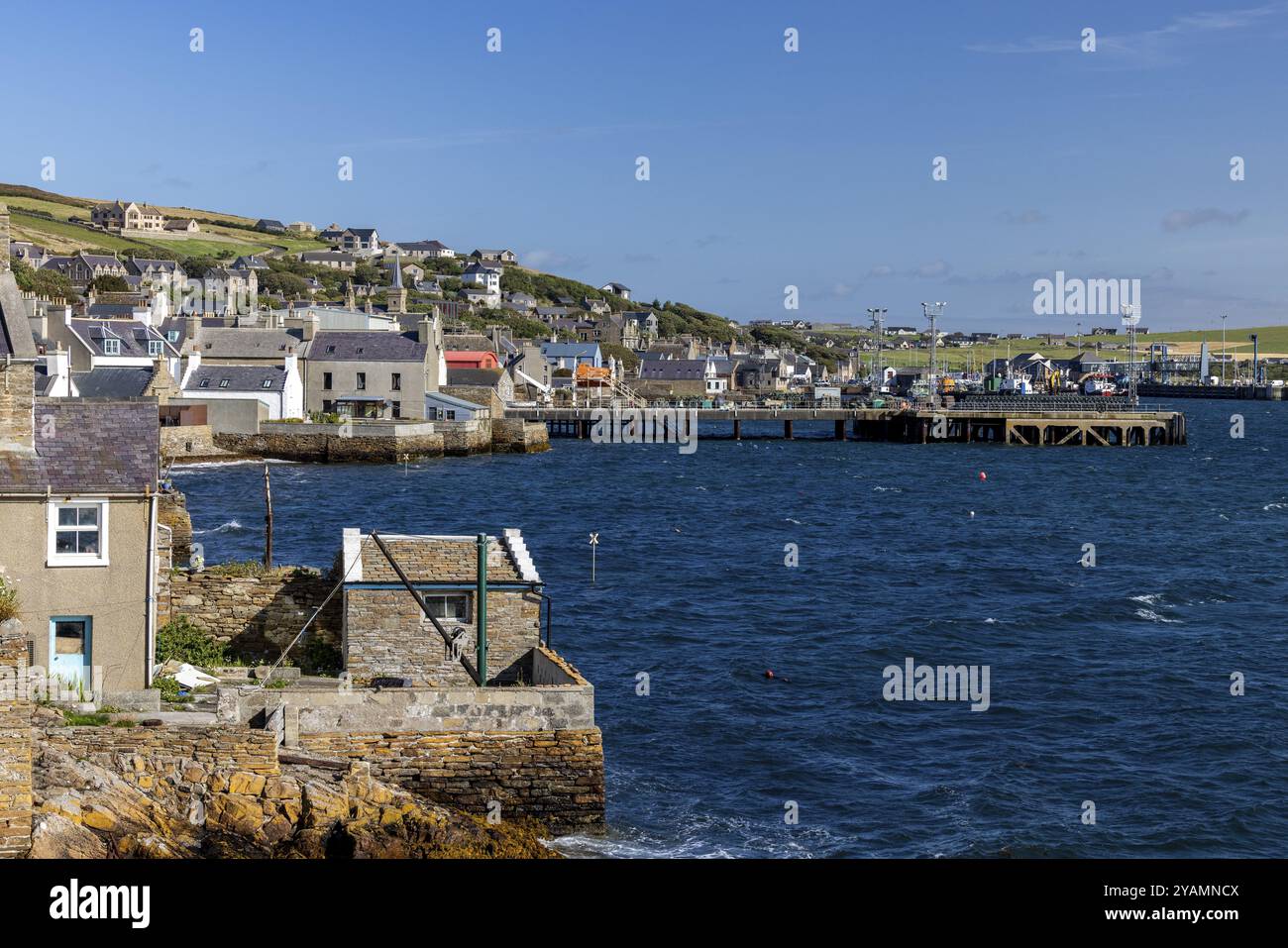 Centro del villaggio di Stromness, Mainland, Orcadi, Scozia, Gran Bretagna Foto Stock