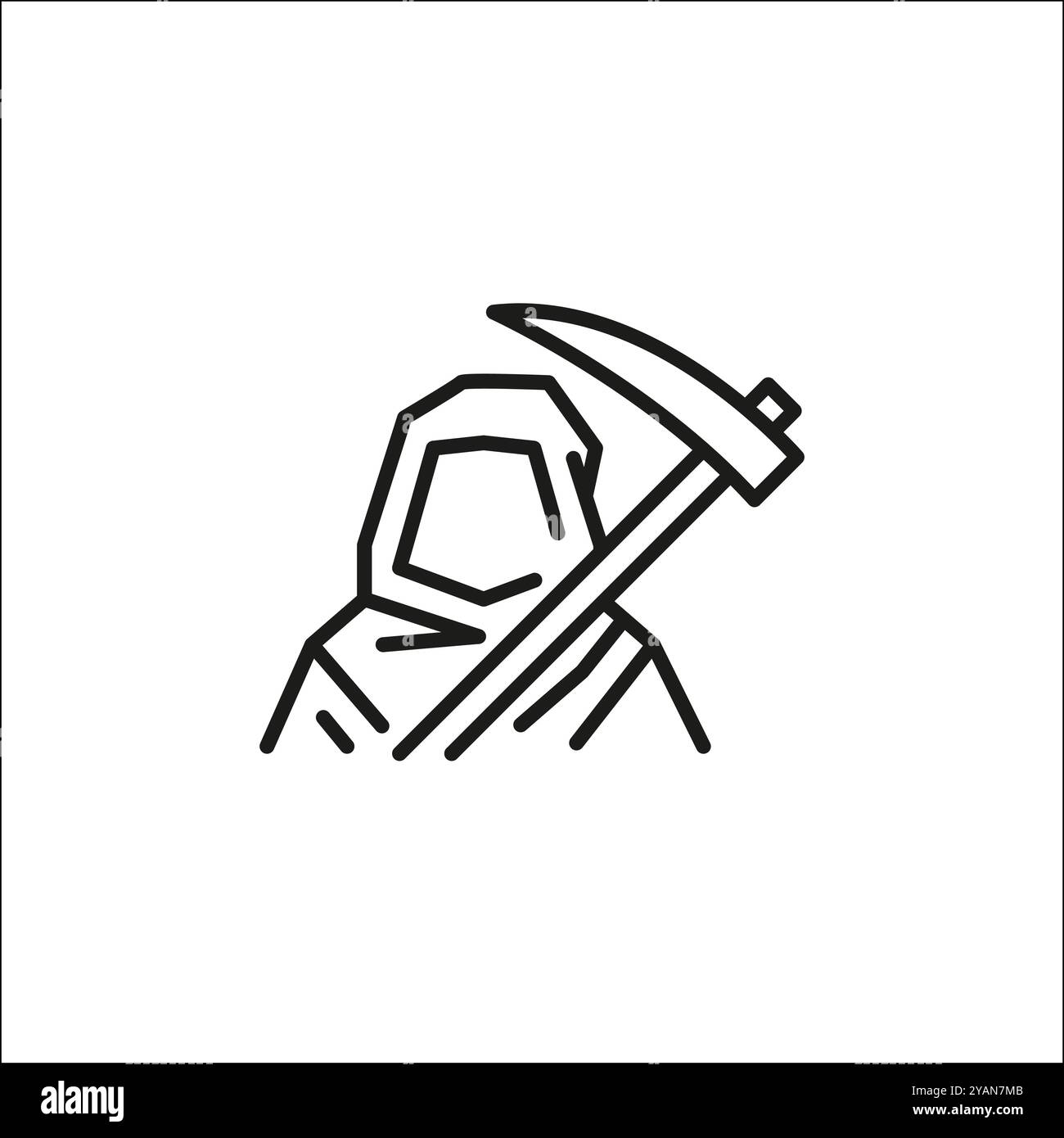 Triste icona Mietitore Illustrazione Vettoriale