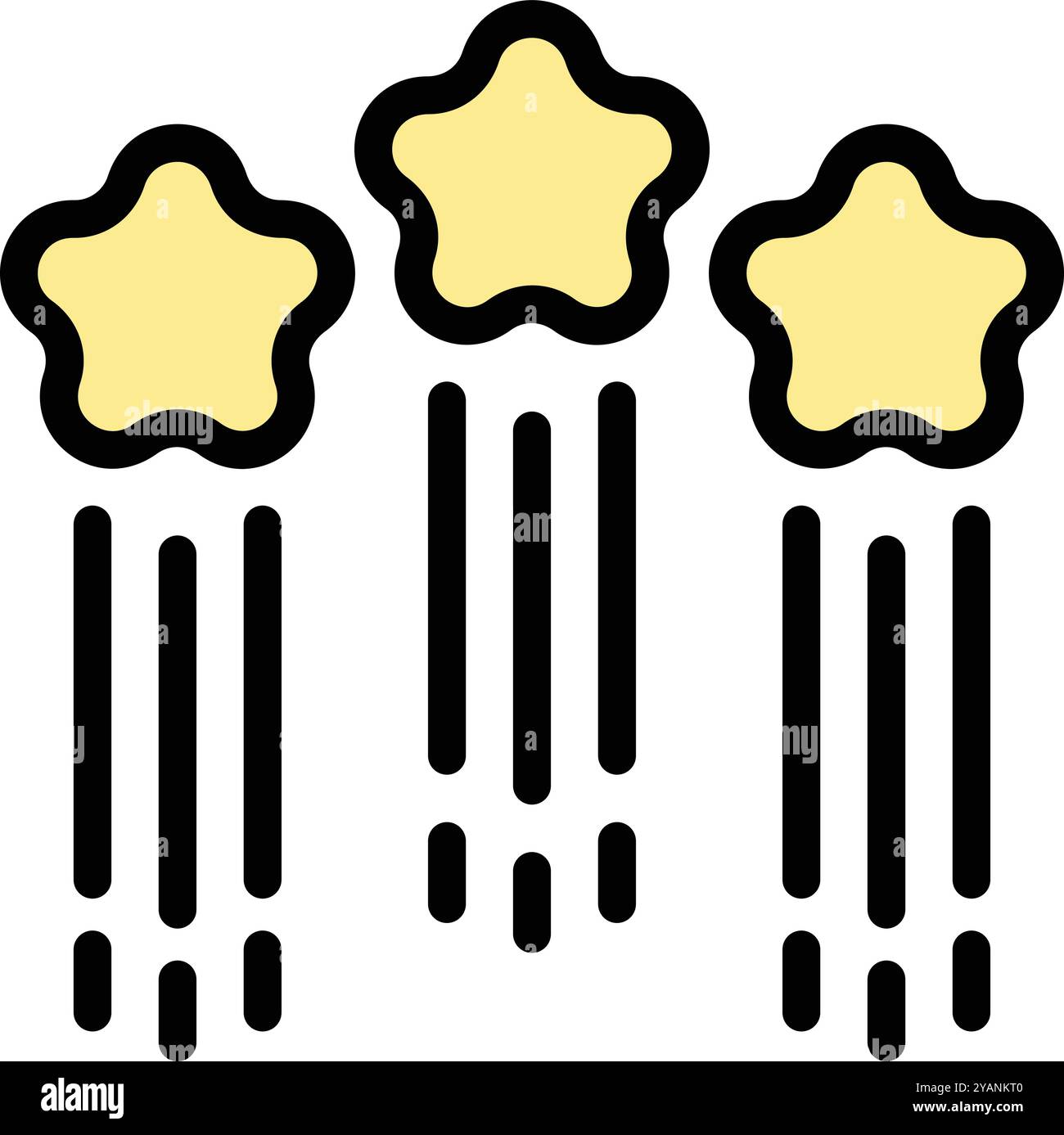 Le stelle cadono dal cielo, lasciando una scia di polvere di stelle Illustrazione Vettoriale