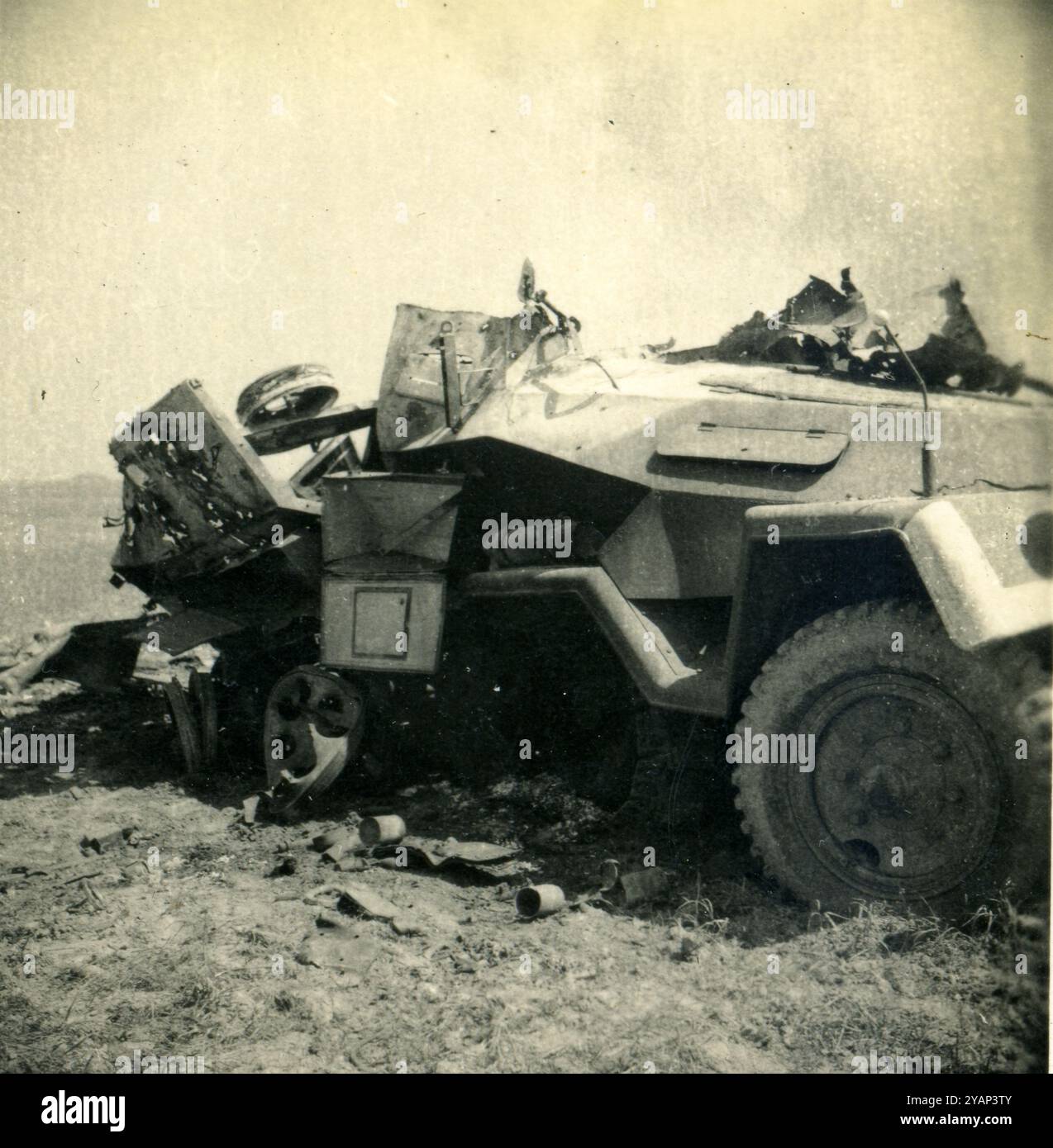 Derna Libia, 1942 - veicolo inglese distrutto dal tedesco afrika - korps Foto Stock