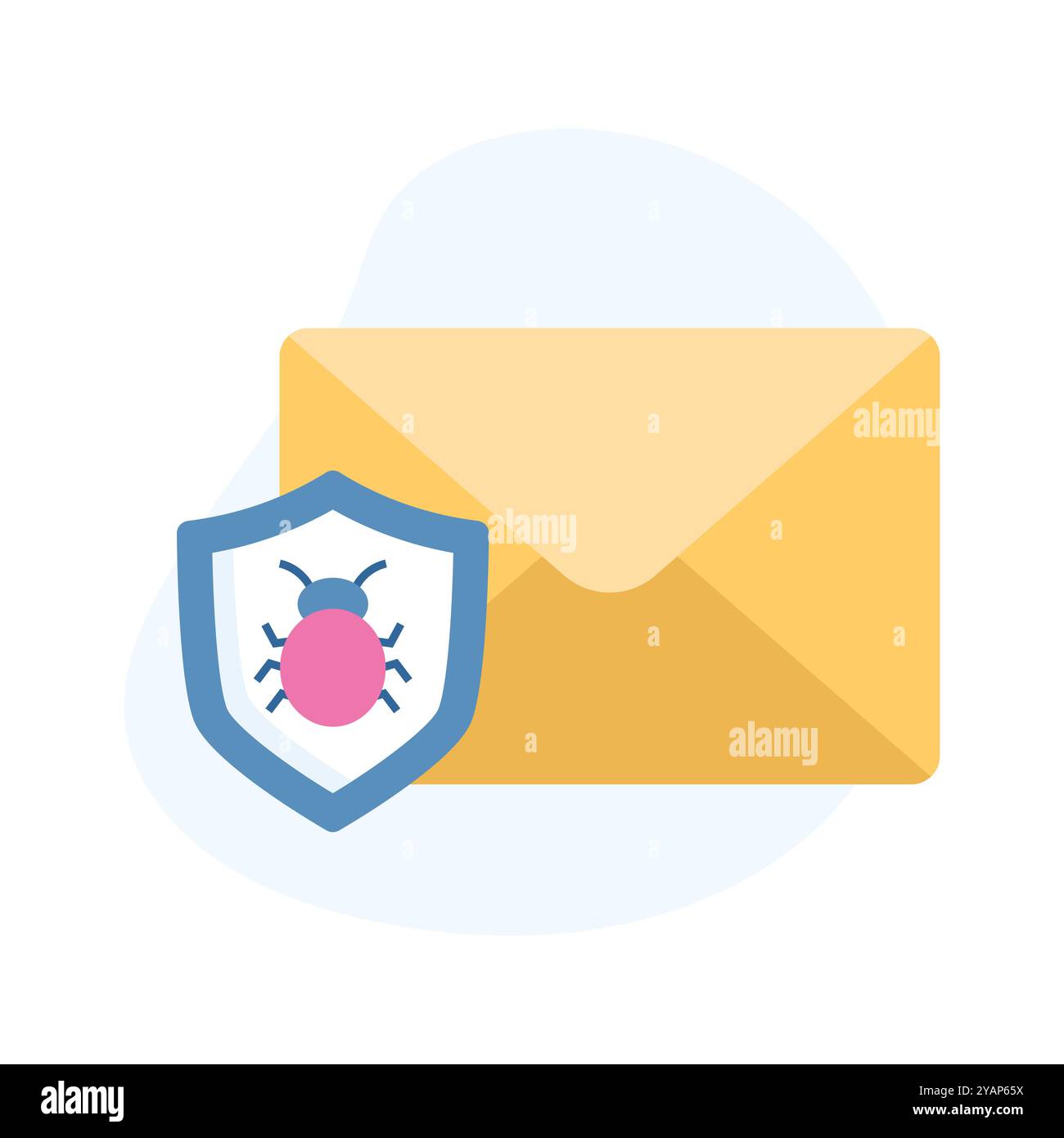 Comunicazione sicura, icona della sicurezza e-mail in stile moderno e piatto Illustrazione Vettoriale