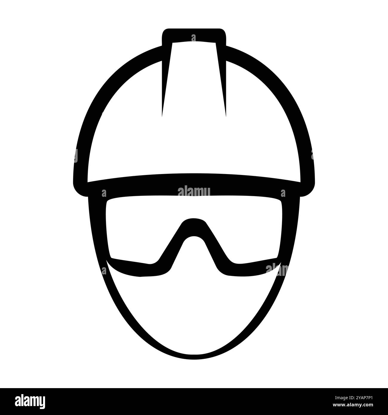 Icona del lavoratore con elmetto e occhiali di sicurezza Illustrazione Vettoriale