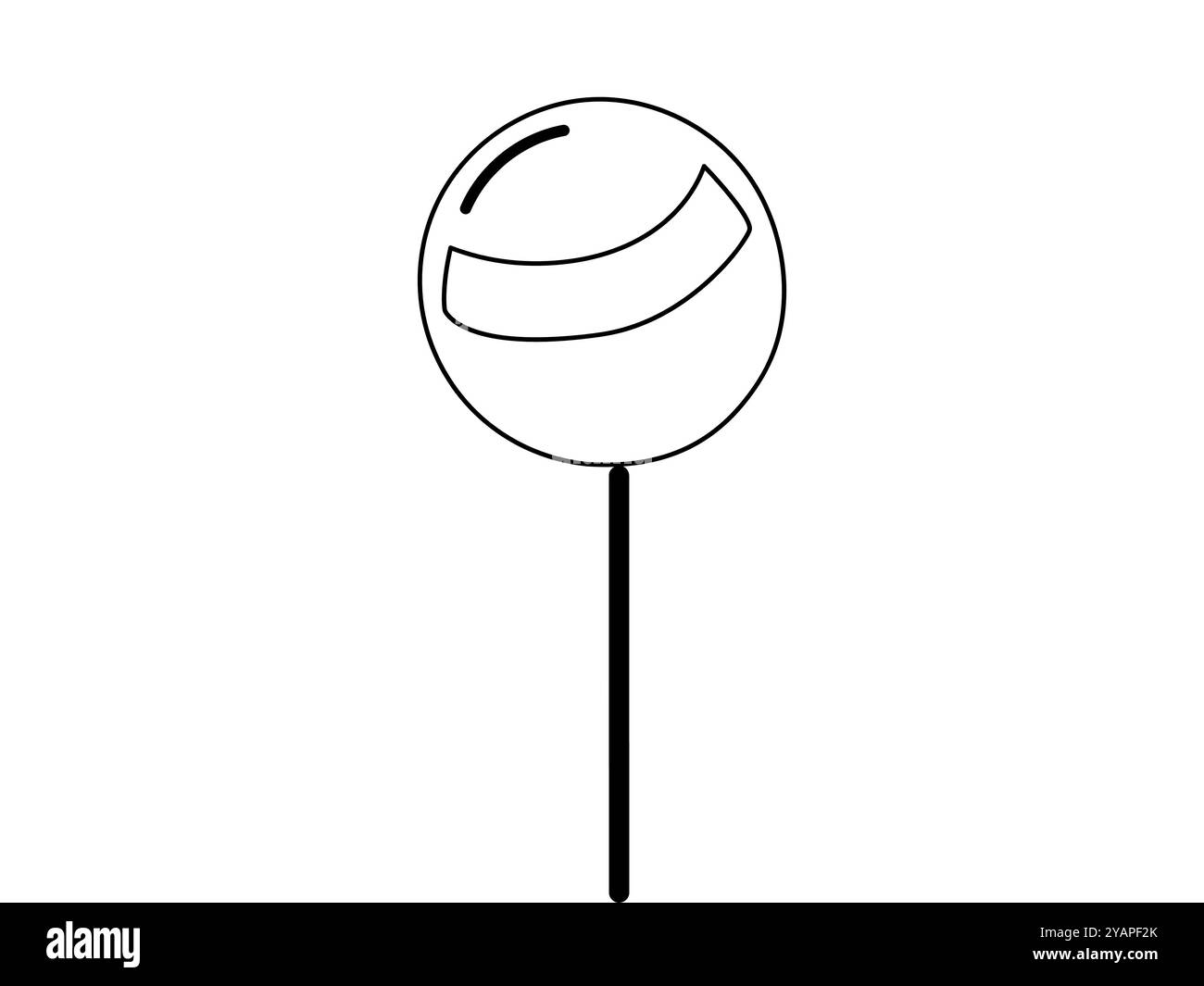 Contorno nero di Lollipop isolato su sfondo bianco. Concetto di Sweet Candy, stile minimalista, disegno semplice. Perfetto per la pasticceria Illustrazione Vettoriale