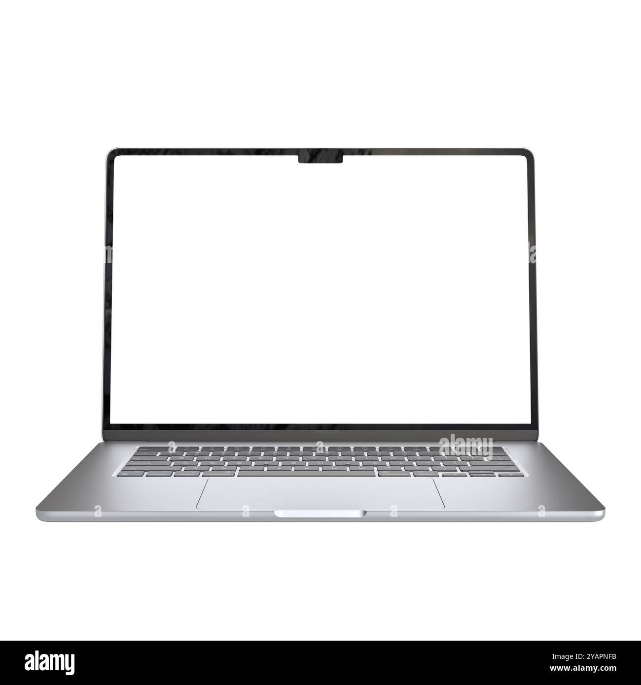 Computer portatile moderno con schermo vuoto per la copia 3d. Foto Stock