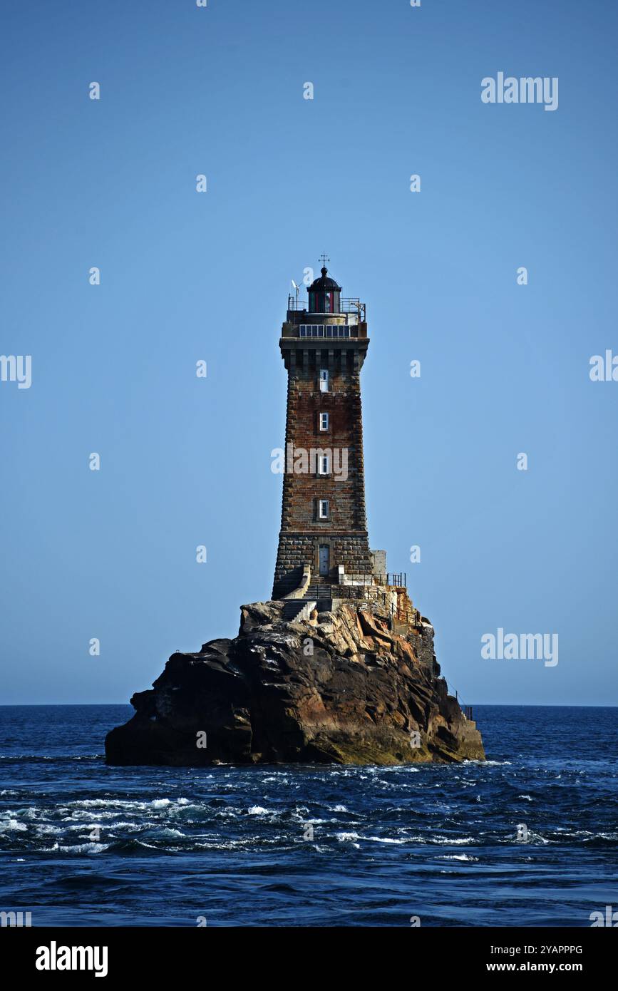 PHARE de la Vieille, faro, Raz de Sein, Finistere, Bretagne, Francia, Europa Foto Stock