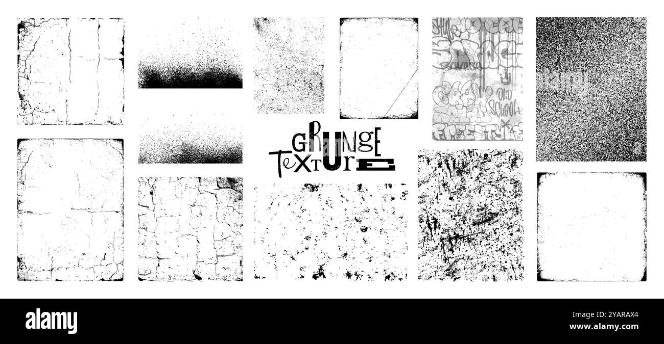 Tipi diversi sovrappongono texture. Carta vecchia per copertina album, poster, vinile, cd Illustrazione Vettoriale