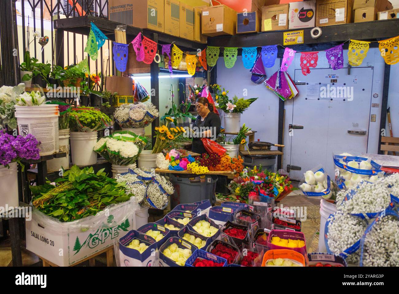 Flower District, centro di Los Angeles, California, Stati Uniti d'America Foto Stock