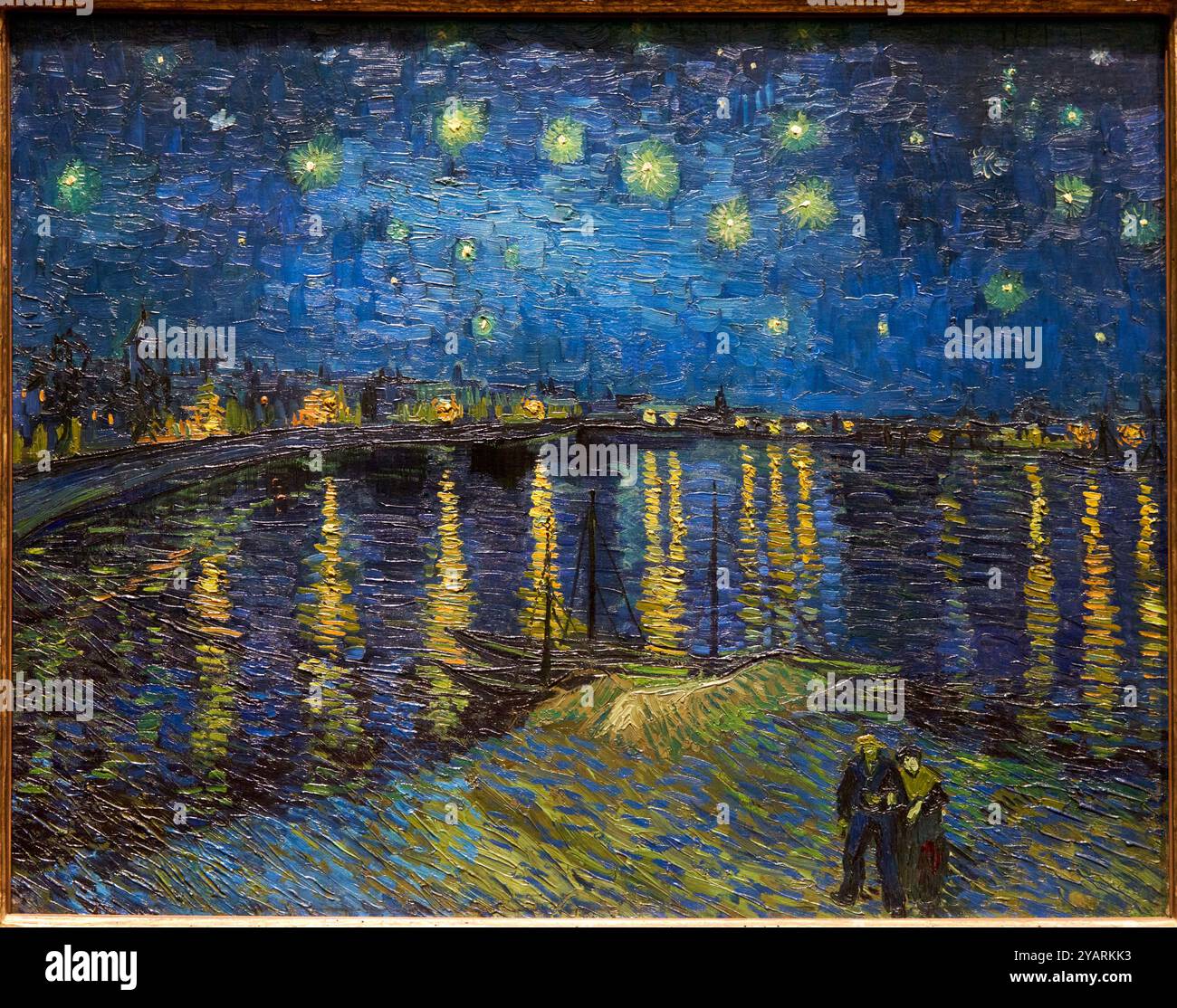 Notte stellata sul Rhône, 1888, Vincent Van Gogh (1853-1890), Poets & Lovers Exhibition, National Gallery, Londra, Regno Unito Foto Stock