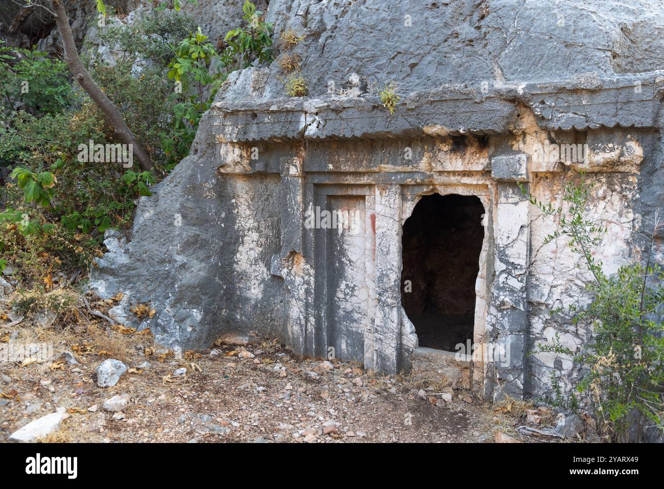 Tomba dorica di Acdam nell'antica città di Antifello. Kas, Turchia Foto Stock